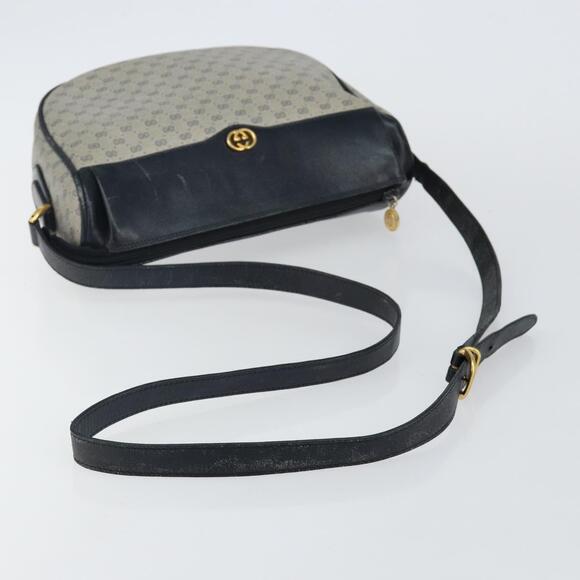 GUCCI Micro GG Supreme Shoulder Bag PVC Navy Gold 001 115 0918 Auth 143245 - Picture 7 of 16